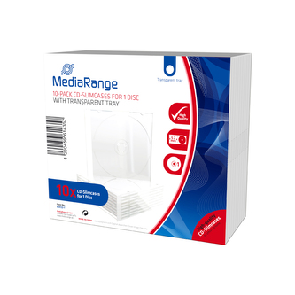 MEDIARANGE 1 CD 5,2mm + tray čirý 10ks/bal