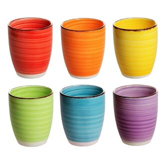 HIT Hrnky na kávu cappuccino sada 6 ks 350 ml COLOURS HT-24326762