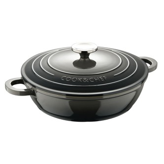 BERGNER Kastrol litinový s poklicí EXCALIBUR 24 cm šedá BG-36103-GY