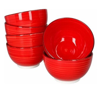 HIT Miska na polévku sada 6 ks 12 cm červená RUBY RED HT-24326402