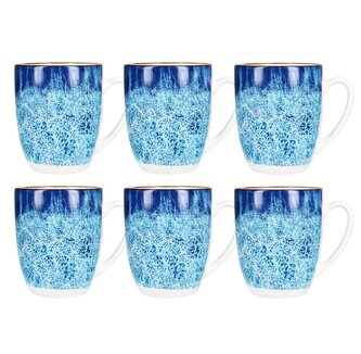 HIT Hrnek na kávu i čaj sada 6 ks porcelán 350 ml OCEAN HT-24324251