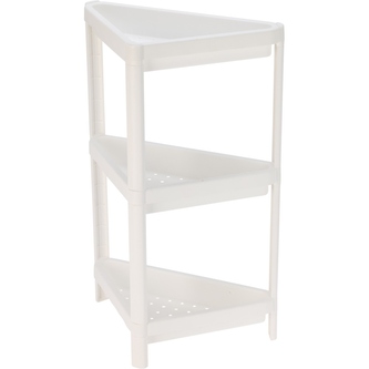 HOMESTYLING Plastový regál 3patrový rohový 71 cm bílá KO-009000030