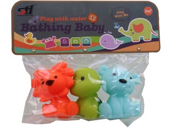 Stříkající zvířátko do vany, 3 ks na kartě