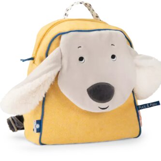 MOULIN ROTY Plyšový batoh pejsek - žlutý Puce & Pilou