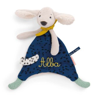 MOULIN ROTY Mazlící ubrousek pejsek modrý Puce & Pilou