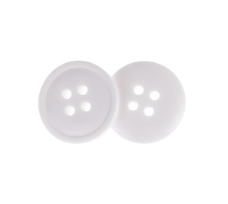 Knoflík - sada 6 ks - Bílá - průměr 15 mm