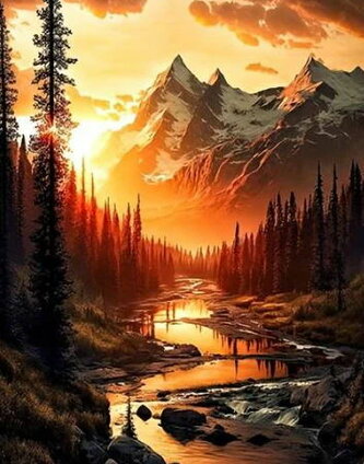 Malowanie po numerach Krajobraz górski 40x30cm 2000281