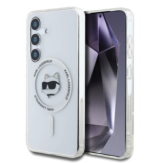 Karl Lagerfeld IML Choupette Head MagSafe Zadní Kryt pro Samsung Galaxy S25 Transparent