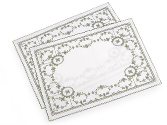 Prostírání textilní vyšívané 32x45 cm - 2 ks - 3 (32x45 cm) zelená