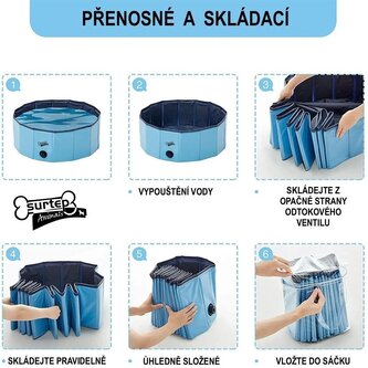 Bazén pro psa skládací 60 x 20 cm 80x30cm Modrá