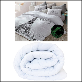 Set-Přikrývka Peach 140x200 cm + Bavlněné povlečení Den v Paříži, noc v Londýně