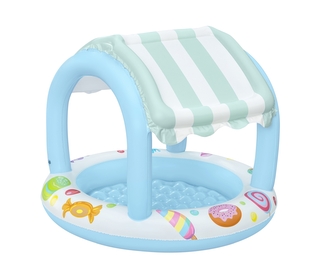 BESTWAY 52638 Basenik dmuchany z daszkiem i pompowanym dnem Cukierkowy Domek 1,04x84