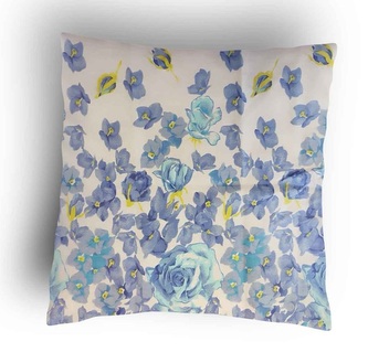 Polštářek Květy světle modré 40x40 cm (13)