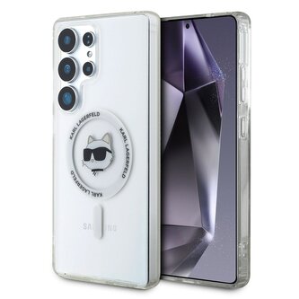 Karl Lagerfeld IML Choupette Head MagSafe Zadní Kryt pro Samsung Galaxy S25 Ultra Transparent