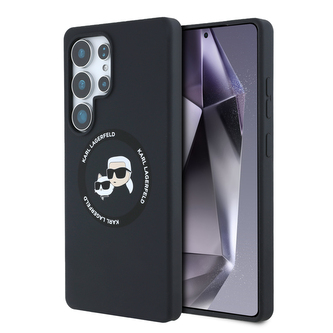 Karl Lagerfeld Liquid Silicone K&CH Heads MagSafe Zadní Kryt pro Samsung Galaxy S25 Ultra Black
