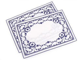 Prostírání textilní vyšívané 32x45 cm - 2 ks - 4 (32x45 cm) modrá tmavá