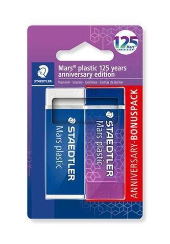 Pryž "Mars Plastic 526", modrofialová, 2 ks, výroční edice 125 let, STAEDTLER 52650MABK2