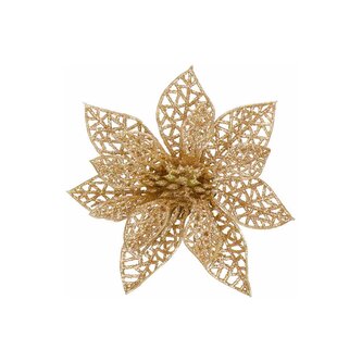 Vánoční hvězda s klipem 9x9 cm zlatá