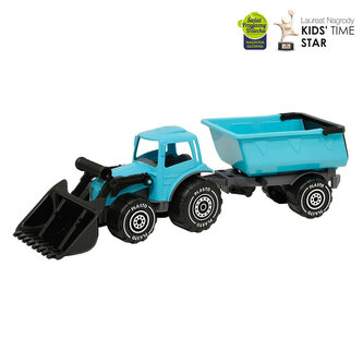 PLASTO Koparka z przyczepką 57cm turkusowa PLA1672