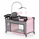 Bayer Łóżeczko dla lalki z akcesoriami szare 62633AB