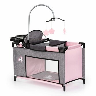 Bayer Łóżeczko dla lalki z akcesoriami szare 62633AB