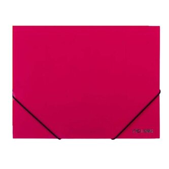 Teczka z gumką A4 PP narożną różowa