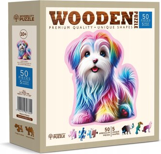 WOODEN CITY Dřevěné puzzle Veselé štěně 50 dílků