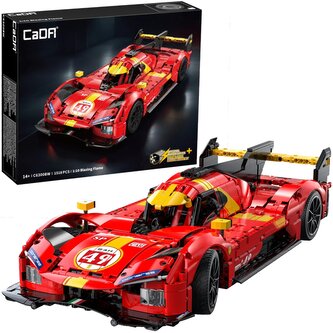 Klocki CADA. Samochód 51 cm auto wyścigowe czerwone Blazing Flame Pojazd 1518 elementów