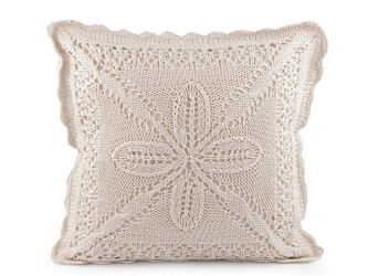 Povlak na polštář pletený, bavlněný 45x45 cm - 2 ks - 1 režná světlá