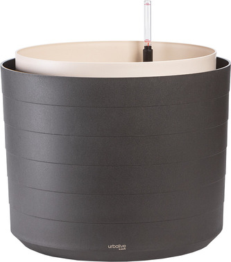 Květináč samozavlažovací Berberis velkoobjemový - antracit + sl. kost 46 cm