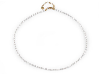 Perlový náhrdelník z korálků ve tvaru rýže - 1 ks - 1 bílá