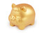 Zlaté prasátko pro štěstí / pokladnička, velké - 1 ks - zlatá