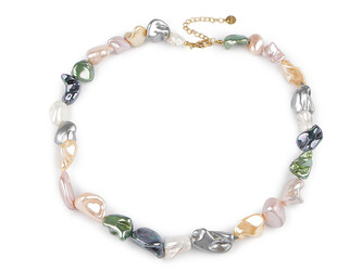 Perlový náhrdelník z úlomků mušlí - 1 ks - 2 multikolor