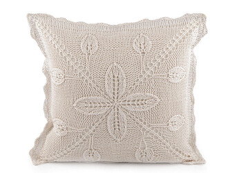 Povlak na polštář pletený, bavlněný 45x45 cm - 2 ks - 2 režná světlá