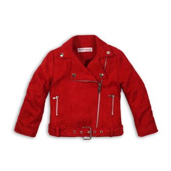 Bunda dívčí Biker, Minoti, REBEL 11, červená - 110/116