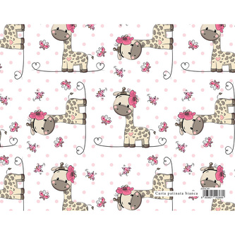 Dárkový balicí papír BABY 70x100 cm - žirafa (dívka)