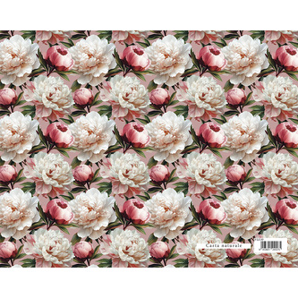 Dárkový balicí papír FLORENTIA 70x100 cm - bílé pivoňky
