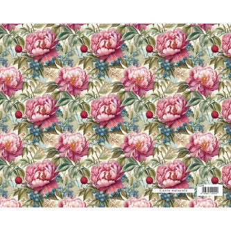 Dárkový balicí papír FLORENTIA 70x100 cm - fialové pivoňky