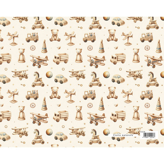 Dárkový balicí papír FLORENTIA 70x100 cm - dřevěné hračky