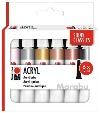 Farby akrylowe Shiny Classics 12ml 6 kolorów
