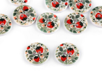 Dětský knoflík velikost 24" - 10 ks - 1 (1160) červená jahoda