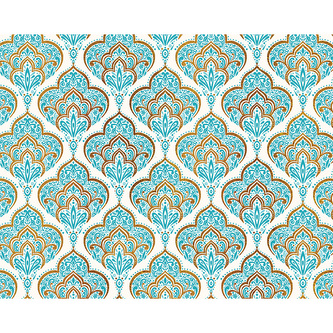 Dárkový balicí papír FLORENTIA 70x100 cm - modrozlatý vzor