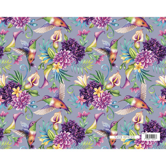 Dárkový balicí papír FLORENTIA 70x100 cm - kolibřík s květy