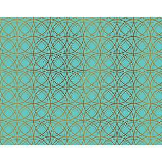 Dárkový balicí papír FLORENTIA 70x100 cm - tyrkysový se zlatým vzorem