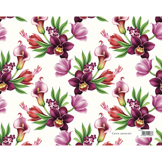 Dárkový balicí papír FLORENTIA 70x100 cm - fialové květy