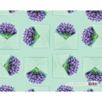 Dárkový balicí papír GARDEN 70x100 cm - vazby fialových květů