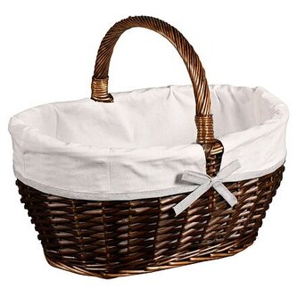 Nákupní košík s textilní vložkou, 45 x 34 cm, vrbový KESPER 17696