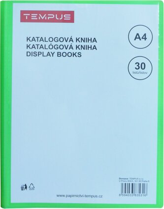 katalogová kniha  Tempus  30 listů zelená