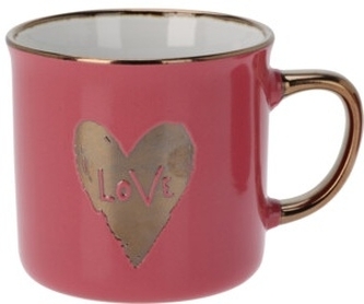 Kameninový hrnek Heart 300 ml červený F