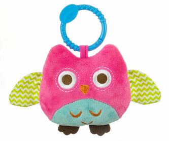 Zawieszka pluszowa Sówka - Happy owl 2552 różowa